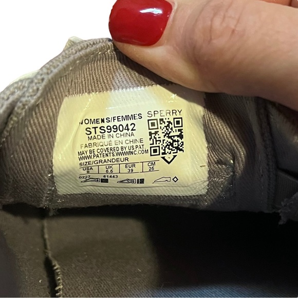 NWOB Sperry Top-Siders Crest Vibe sneakers memory foam canvas leather gray 8 - Picture 11 of 11